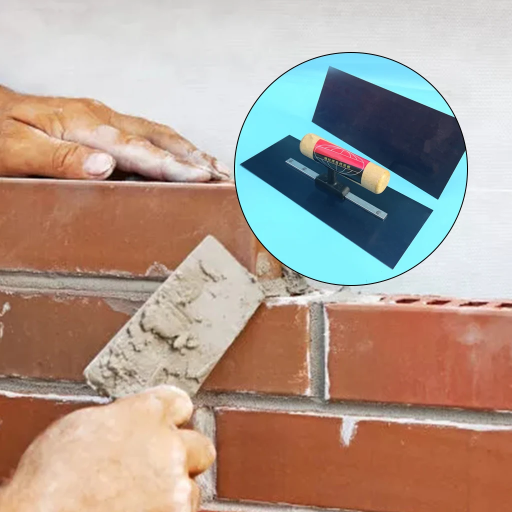 Durable Carbon Steel Blue Plastering Trowel 24x10cm/9.45x3.94'' Wood Handle Anti-corrosion Trowelin Finishing Tools plastering trowel drywall finishing tool