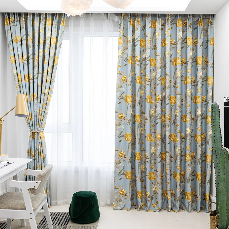 Factory Direct Selling Double-sided Opacity White Silk Shading Printed Cloth Thickened Full Curtain Fabric | Дом и сад