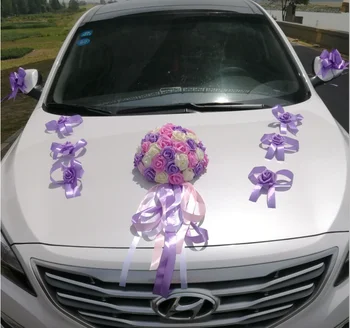 

3 COLOR SIMPLE STYLE WEDDING CAR DECORATIVE FLOWERS SET SIMULATION ROSE FLOWERS WEDDING CAR TEAM GARLAND DECORATIONS