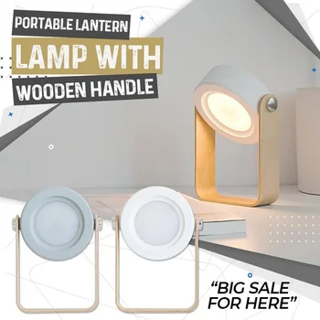 

New Portable Lantern Lamp With Wooden Handle Portable Multifunctional Foldable Small Table Lamp Best Price