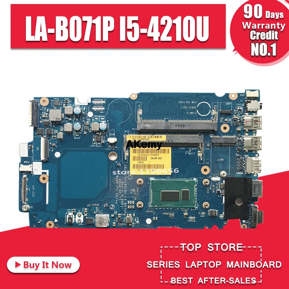 

3450 3550 ZAL50 LA-B071P motherboard For Dell Latitude 14 3450 3550 Laptop Motherboard DDR3 SR1EF I5-4210U tested 100% work