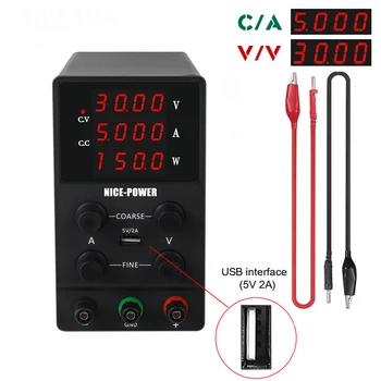 

NICE-POWER 110V/220V DC Lab Switching Power Supply 30V 60V 80V 120V Adjustable Regulated Power Source Digital Voltage Stabilizer