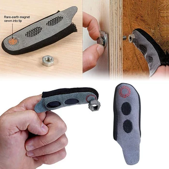 

1pc Magnetic Fingertip Magnet On Finger Tip Finger Glove Busted Knuckle Sleeve Assures Adsorption Screw Tool Work Gloves