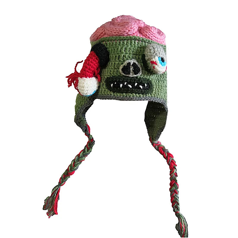 Zombie Eyes Knitted Beanies Party Halloween Costume Accessory Gift hat (S for children 48-50cm, L for adult 53-61cm) mad bomber trapper hat