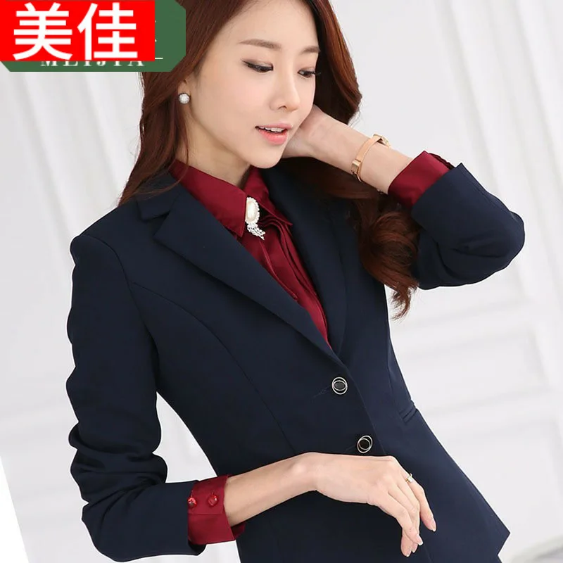 

2015 Autumn Clothing New Style Business WOMEN'S Suit Korean-style Slim Fit Fashion Women's Solid Color Interview Hotel Work Clot