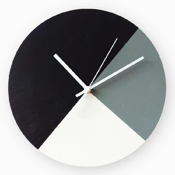 

Colored Modern Wall Clock Simple Nordic Bedroom Round Cersonality Wall Clock Creative Wand Klok Stylish WOOD House Decor MM60WC