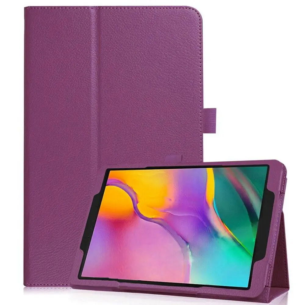 Ультра тонкий умный чехол из искусственной кожи Litchee для Samsung Galaxy Tab A 8,0 SM-P200 SM-P205 защитный чехол для планшета+ пленка+ ручка - Цвет: purple