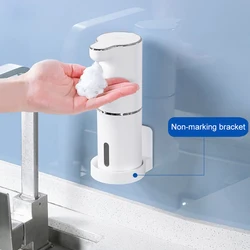 White Automatic Foam Soap Dispenser with Infrared Sensor, 300ML Capacity (White and base)