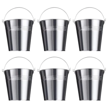 

6Pcs Mini Metal Bucket Icing French Fries Tin Pails Kitchen Home Wedding Party Decoration Supplies