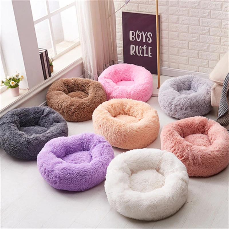 

Dog Bed Plush Soft Pet Bed Kennel Round Kennel Dog House Cat Winter Warm Sleeping Bag Puppy Cushion Mat Dog Supplies Multi color