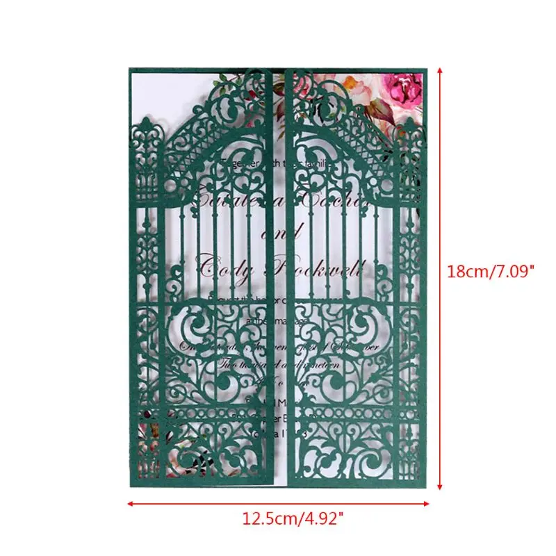  20 Pcs European Style Wedding Invitation Cards Hollow out Cover Pocket Supply - 4.00048E+12