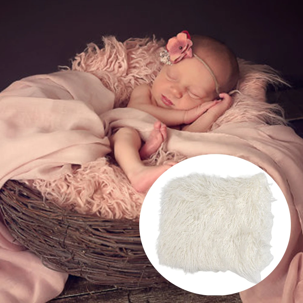 Открытый пеленки для обертывания новорожденных Теплые многоразовые искусственный мех Подставки для фотографий коврик детское одеяло из сплошной мягкой фон