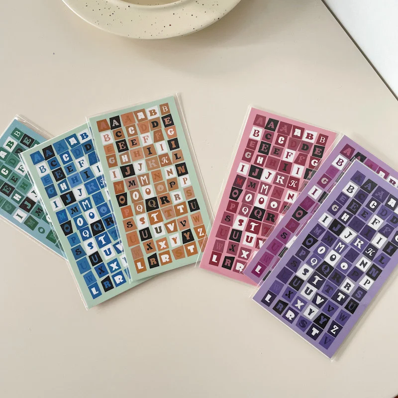 1Pc Ins Color Grid Art Letters Korean Sticker Creative Aesthetics DIY Manual Photo Album Scrapbook Stationery Kawaii Sticker 1Pc Ins Color Grid Art Letters Korean Sticker Creative Aesthetics DIY Manual Photo Album Scrapbook Stationery Kawaii Sticker