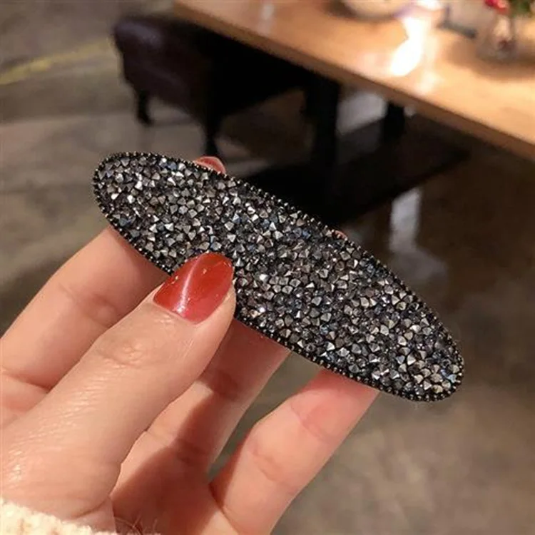 1 шт. квадратная капля Bling хрустальные шпильки для волос головные уборы для женщин девушек Стразы заколки невидимки для волос заколка аксессуары - Цвет: Oval Gray