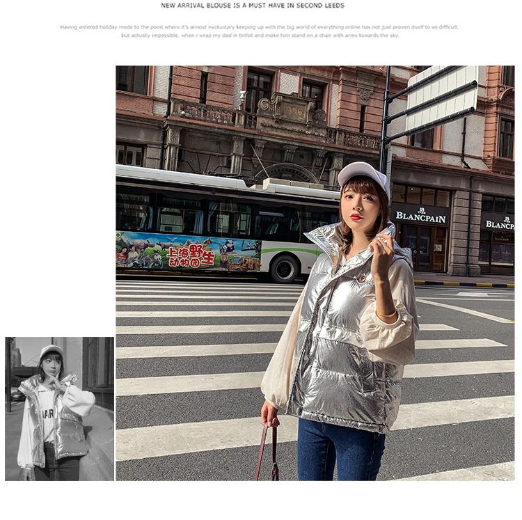 Осенне-зимнее пальто для женщин модная повседневная куртка Свободная хлопковая Толстая теплая жилетка с капюшоном на молнии Женская colete feminino