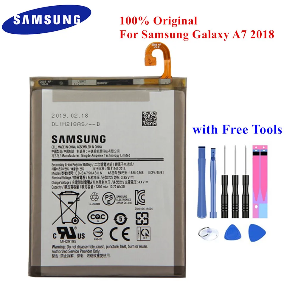 Батарея EB-BA750ABU для Samsung Galaxy A7() SM-A750F/DS SM-A750FN/DS A750F A750FN A750G A750GN 3300 мА/ч+ Инструменты