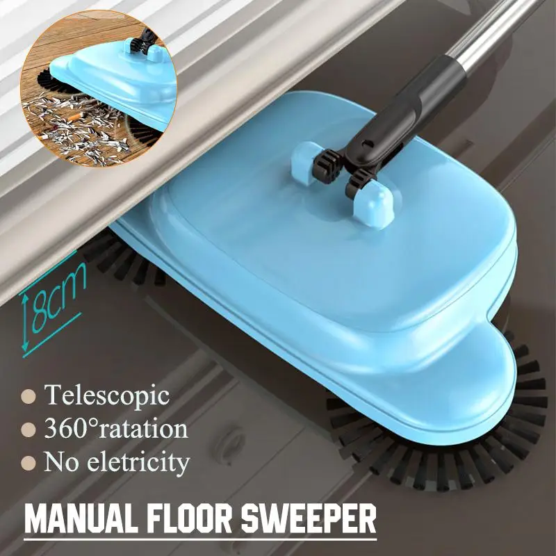 

Hand Push Sweepers Stainless Steel Sweeping Machine Push Type Hand Push Magic Broom Sweepers Dustpan Household Cleaning Tools