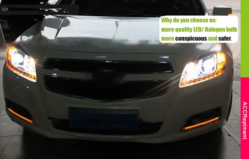 Автомобильный Стайлинг светодиодный головной фонарь для Chevrolet Malibu фары 2011- drl светодиодный фонарь H7 hid Биксеноновые линзы Ангел глаз ближнего света