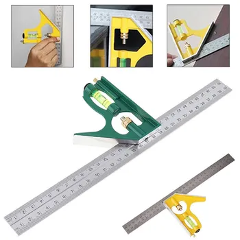 

Multi-functional Stainless Steel Angle Ruler Adjustable Combination Square Angle Ruler 45/90 Degree Tool Measuring Tools 300mm