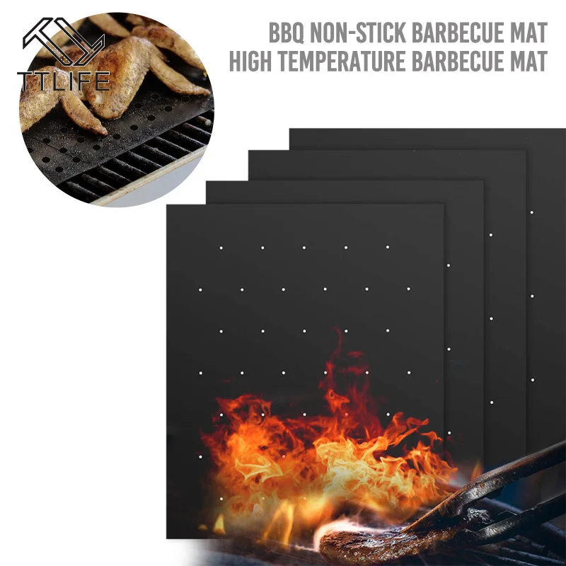 

BBQ Grill Mat Barbecue Outdoor Baking Non-stick Pad Reusable Cooking Plate 40 * 33cm for Party PTFE Grill Mat Accessories