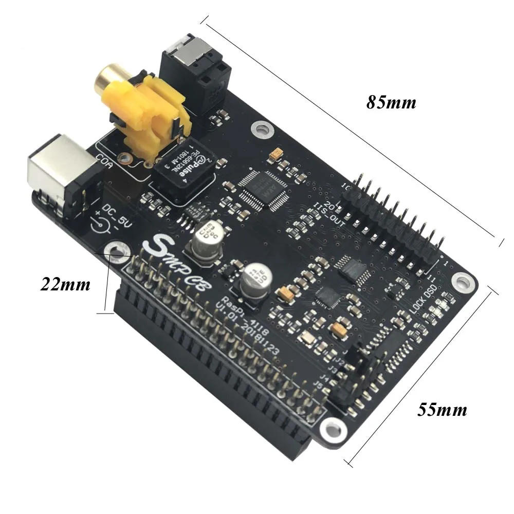 AK4118 коаксиальный HIFI звуковая карта DAC I2S DSD цифровое вещание 32 бит PCM384 для raspberry pi 3B