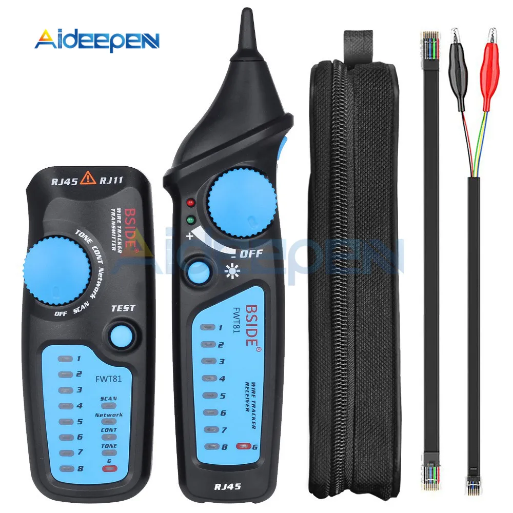 

FWT81 Cable Tracker RJ45 RJ11 Telephone Wire Network LAN TV Electric Line Detector Finder Tester Circuit Breaker Finders