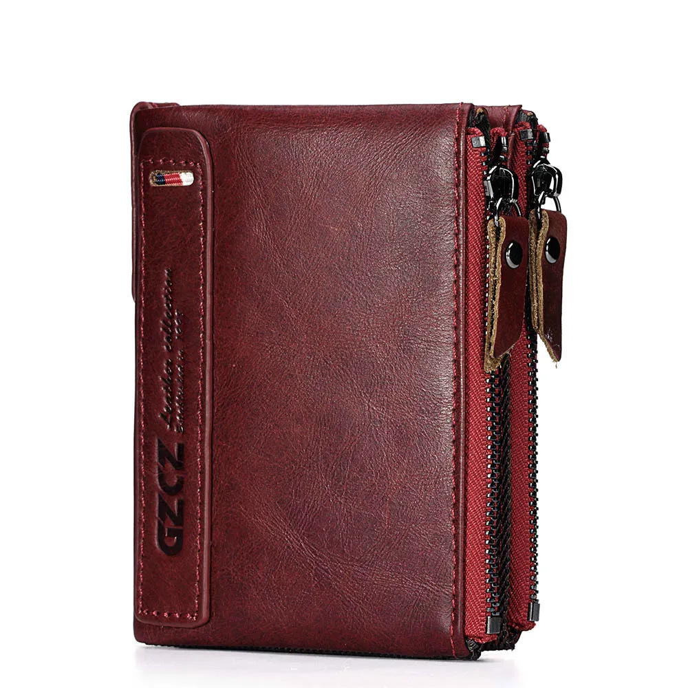 

new Cowhide ladies Wallet blue purse Hand Take Package Small Change Both Zipper Short Fund wallets european purses for men women