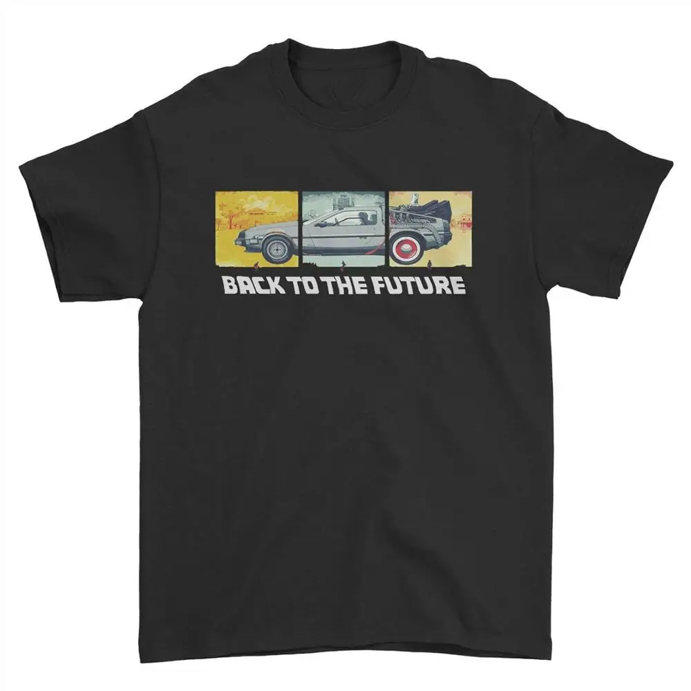 black 8 Официальный Back To The Future постер фильма футболка delorean Новые футболки Забавные футболки новые Забавные футболки унисекс Топы - Цвет: black 8