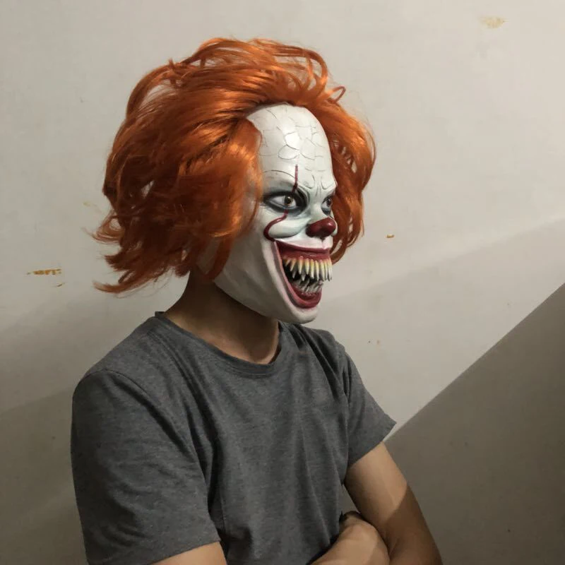 Джокер Pennywise Вечерние Маски Stephen King It Chapter Two 2 ужас, Костюмированная вечеринка латексные маски для Хэллоуина шлем клоун