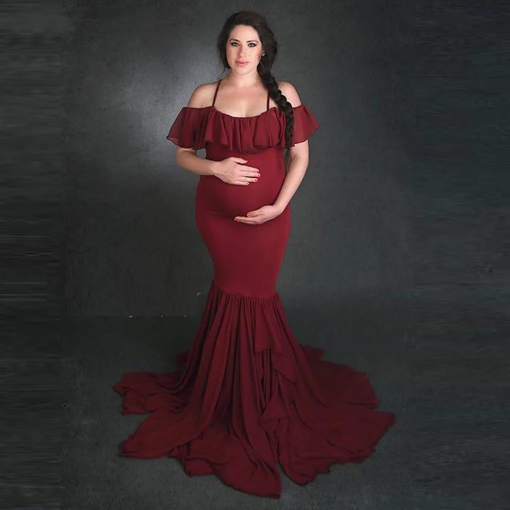 TELOTUNY для беременных с открытыми плечами кружевное платье для фотосессии Pregnants реквизит для фотосессии сексуальная одежда пюре длинное платье ZD13