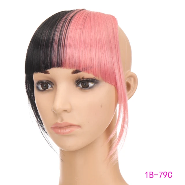 TALANG Neat Front Fringe Clip In  Hair Bangs  Hair Extensions Sweeping Side Blunt Bang Natural Black Brown Hairpieces WL40