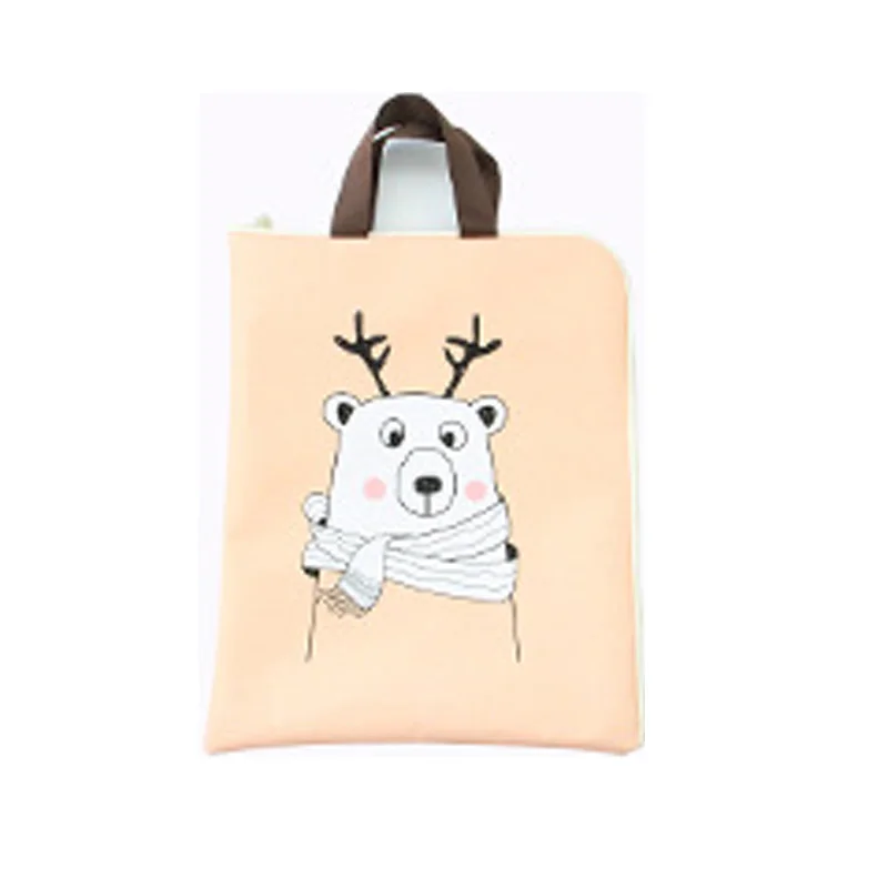stag bear A4 молния файл сумка многофункциональная сумка IPad мобильный телефон Оксфорд холст портфель пенал для канцелярских принадлежностей офисные и школьные принадлежности - Цвет: stag bear