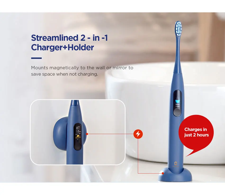 New Oclean X Pro Blue Sonic Electric Toothbrush for Adult IPX7 Ultrasonic Automatic Fast Charging Tooth Brush with Touch Screen New Oclean X Pro Blue Sonic Electric Toothbrush for Adult IPX7 Ultrasonic Automatic Fast Charging Tooth Brush with Touch Screen
