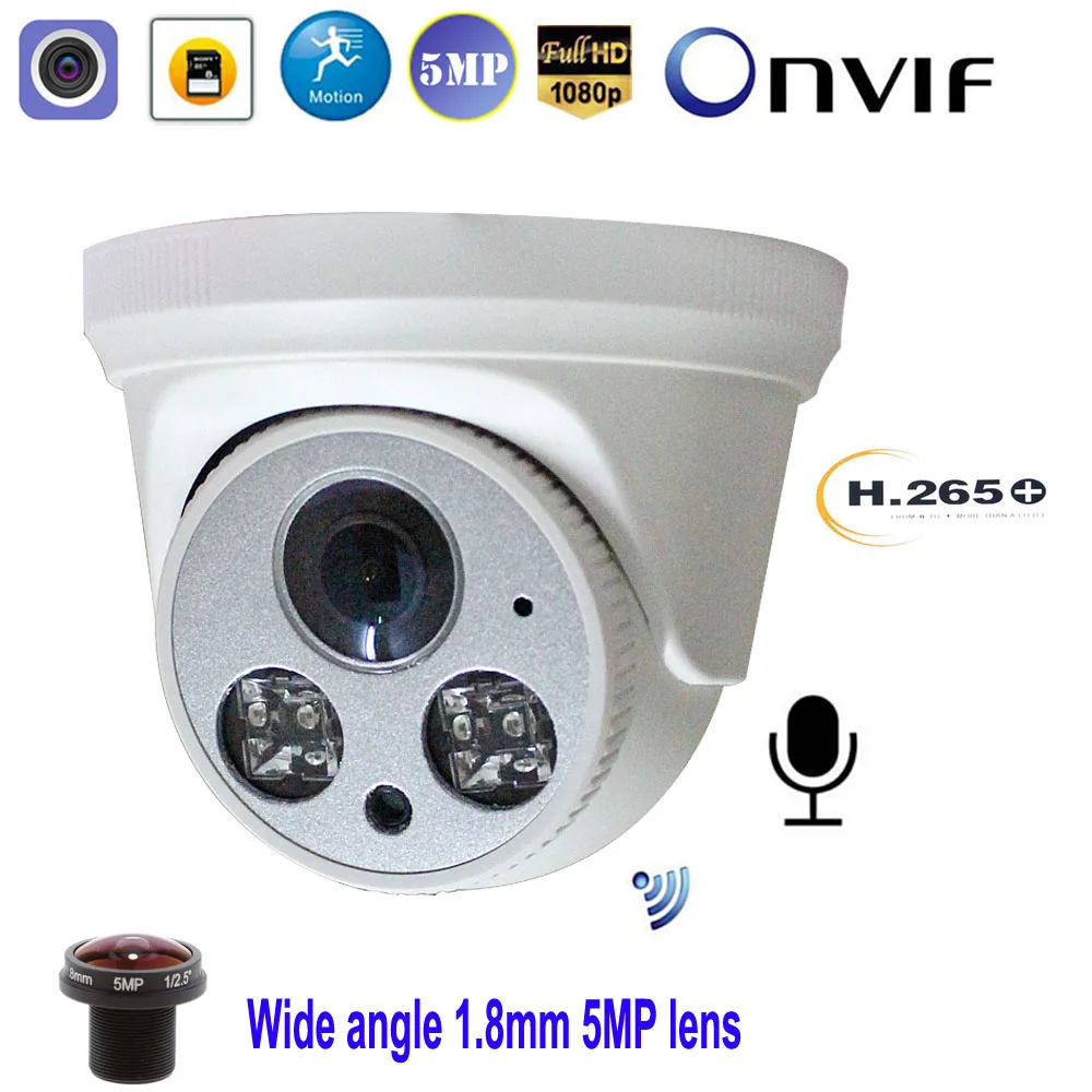 Full HD 5MP 1080P Wi-Fi беспроводная ip-камера P2P Onvif 1,8 мм купольная камера для внутреннего видеонаблюдения с SD/TF слотом для карт безопасности CamHi Keye