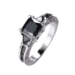 Elegant Crystal Pink Stone Silver Ring - Luxury Engagement & Wedding Jewelry - 8 (Black)