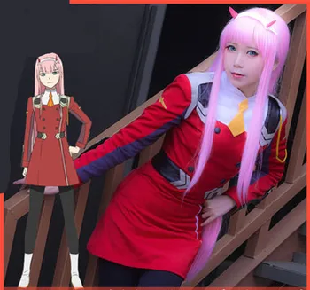 

DARLING in the FRANXX Anime Cosplay Costume 02 Cosplay Zero Two Brand Women Costume Full Sets Wig hair pink long straight hair