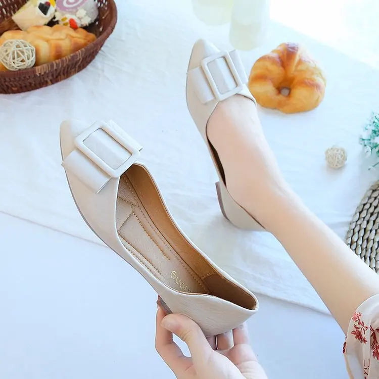 

Moccosins WOMEN'S Shoes 2019 New Style Summer Versatile Soft-Sole Side Scoop Bootie Flat Ladies' Pointed Cone Shoes with Skirt