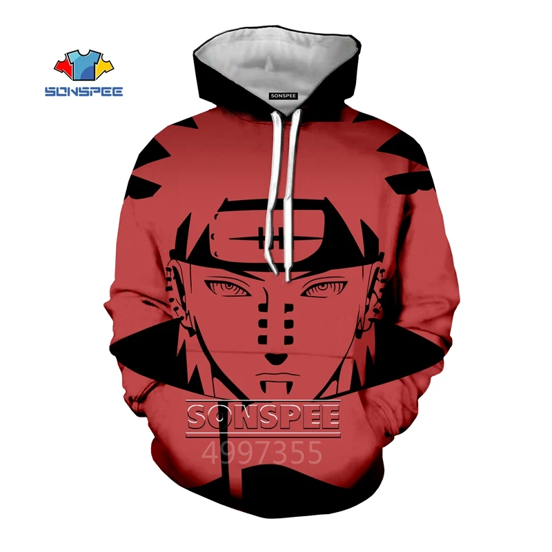 SONSPEE/толстовка для мальчиков и девочек-подростков с 3D принтом Наруто Hokage Harajuku; толстовка с капюшоном для отдыха с рисунком ниндзя; пуловер с героями мультфильмов; детская одежда; C154