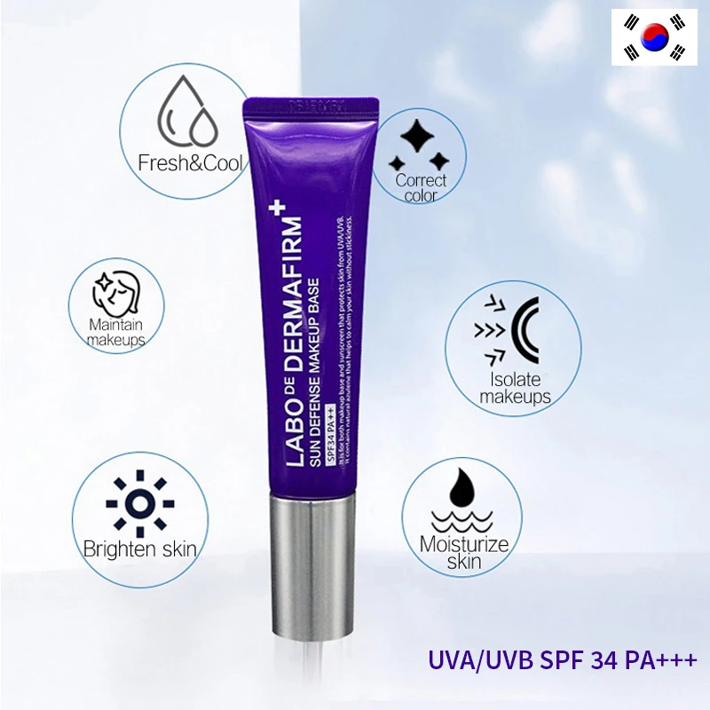Корейский косметический бренд, макияж для лица, Праймер, база для макияжа лица с азуленовой изоляцией, солнцезащитный крем SPF34, Осветляющий крем для кожи, 30 г