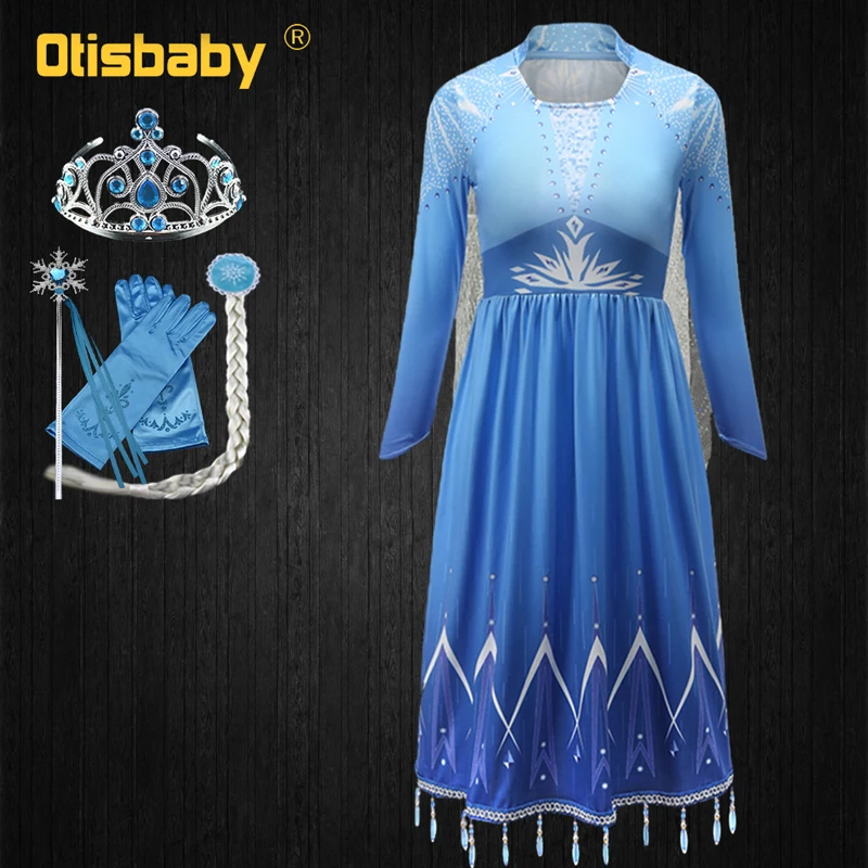 Only Dress B Костюмы Снежной Королевы для девочек на год, платье принцессы Эльзы, леггинсы, комплект одежды, нарядное платье Снегурочки - Цвет: Only Dress B