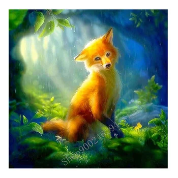 

5D DIY Square Full Diamond Painting Animal Fox Full Round Diamond embroidery Cross stitch Diamond crystal Wall Painting FF2163