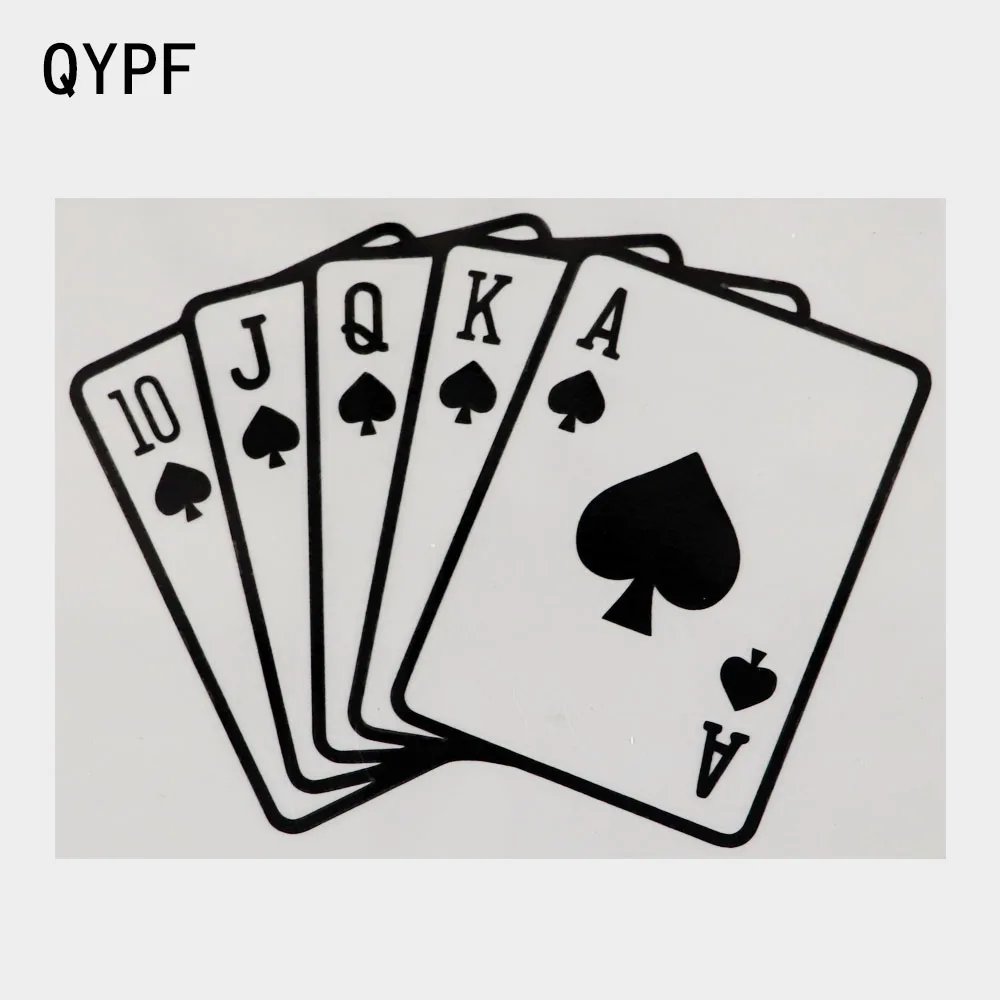 

QYPF 15,5 см × 11,6 см забавная наклейка игральные карты королева пиков виниловая Автомобильная наклейка черный/серебристый 2A-0256