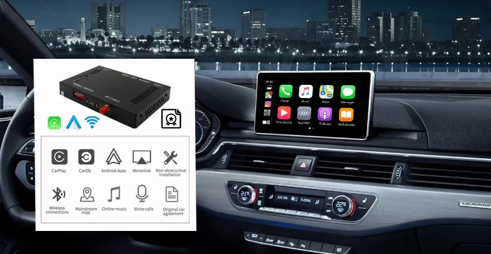 2020 sans fil Apple CarPlay pour Audi A1 A3 A4 A5 A6 A7 A8 Q2 Q3 Q5 Q7