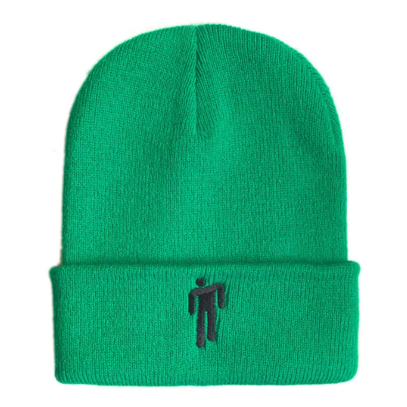 Grass green Мужская кепка в стиле унисекс с вышивкой Skullies, зимняя, 19 цветов, теплая, эластичная, повседневная, мягкая, регулируемая, 1 шт., Удобная вязаная шапка - Цвет: Grass green