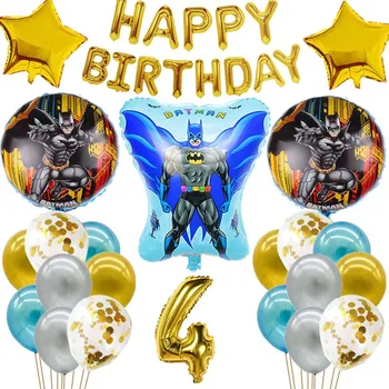 

35pcs/lot Superhero Batman SuperMan Foil Balloons 30inch Number Inflatable Balloon Birthday Party Decor Children's Day Toys
