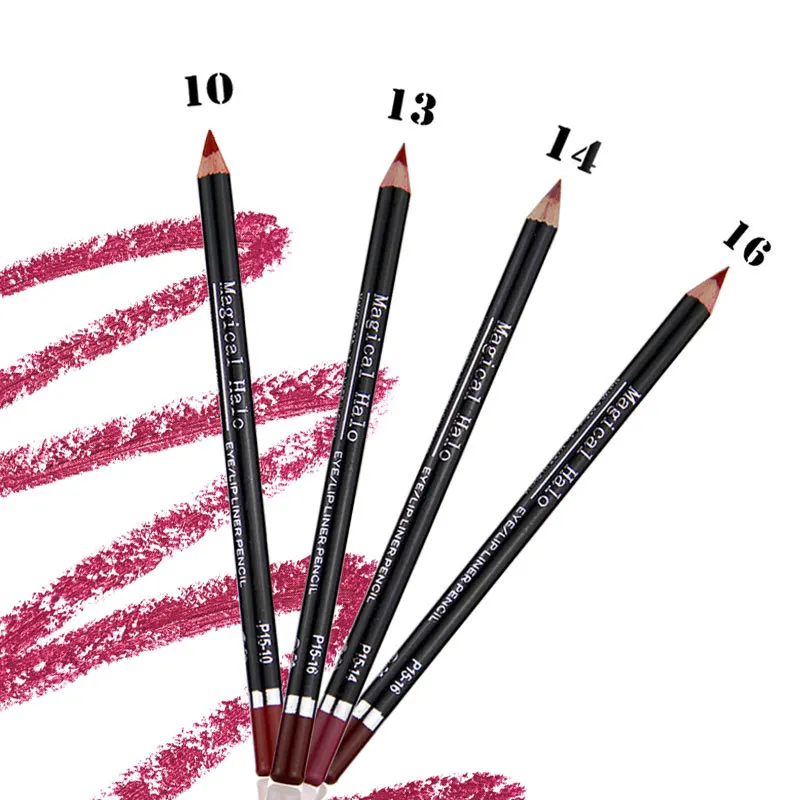 Magical Halo 12 colors/box Waterproof Professional Lip Liner Pencil Long Lasting multicolor Lipliner pen makeup MH1505