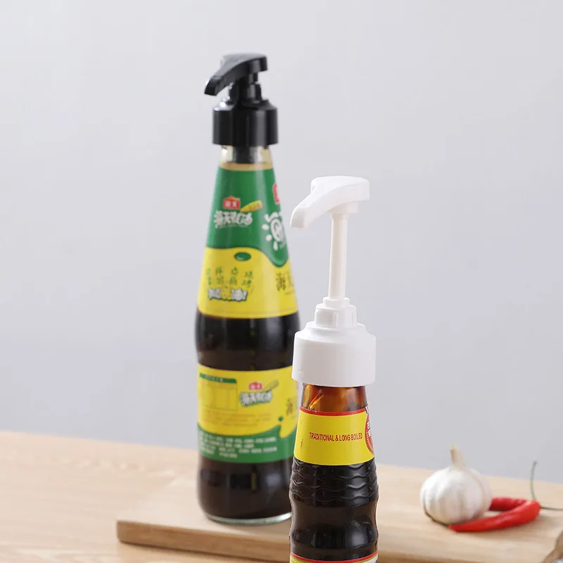 Syrup Bottle Nozzle Ketchup Vinegar Olive Oil Bottle Head Hand Push type Press Sauce Dispenser