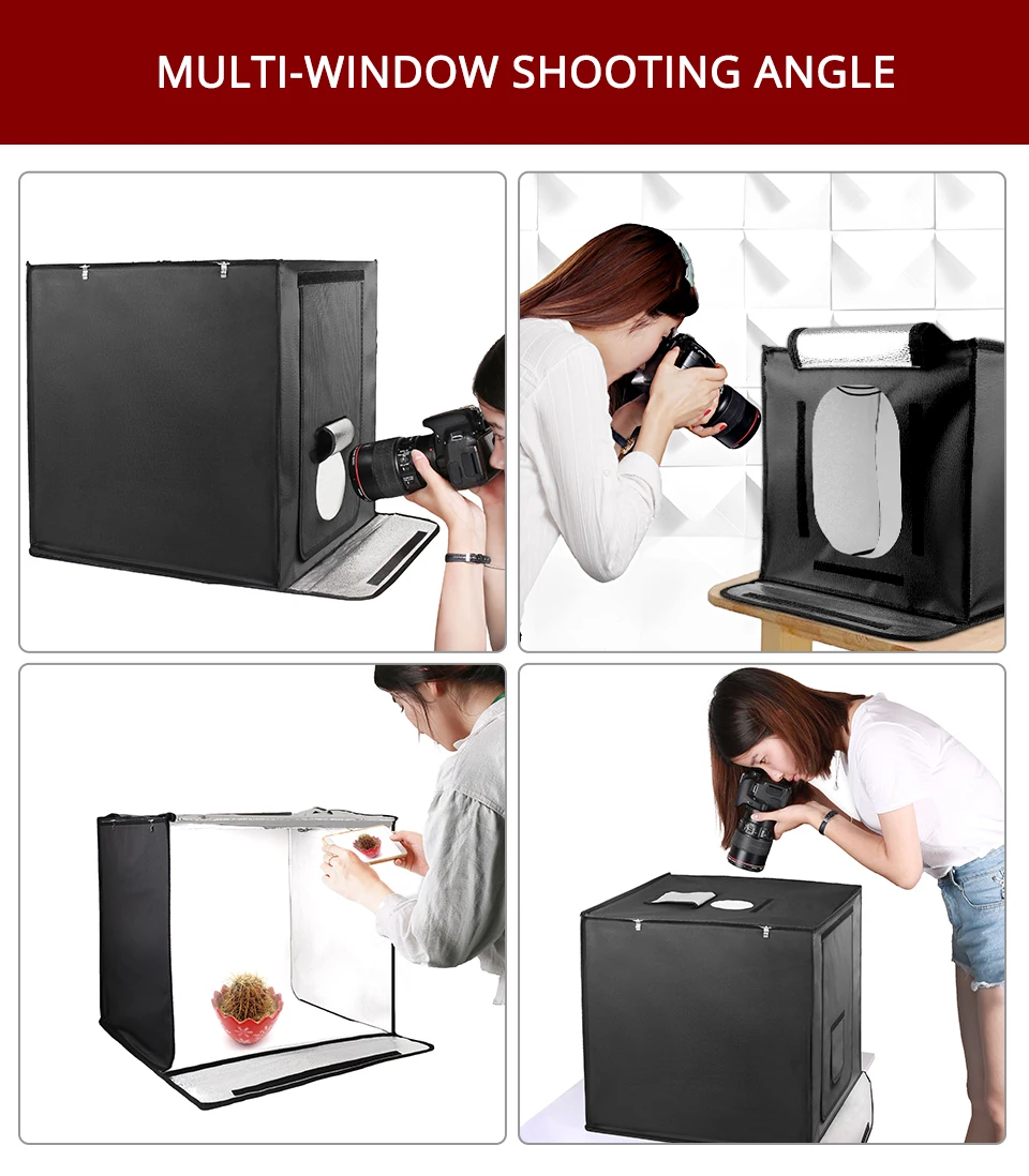 Ceny Travor F40 LED składane Photo Studio Softbox ulubionych 40*40 lekki namiot z biały żółty czarny tło akcesoria pole światła