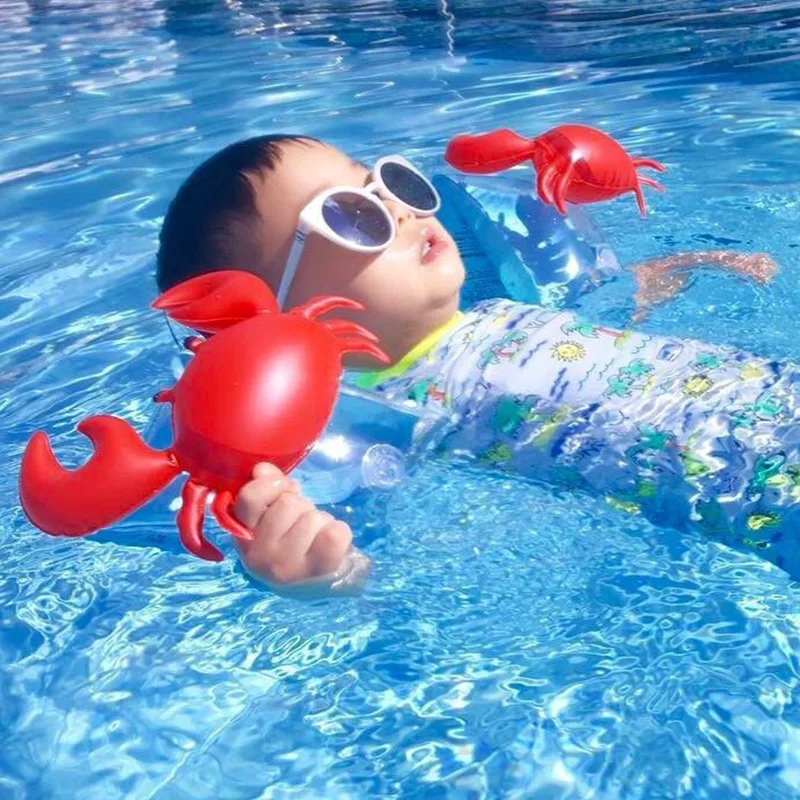 Cute Kids Children Baby Crab Safty Arm Band Inflatable Swimming Ring Toys