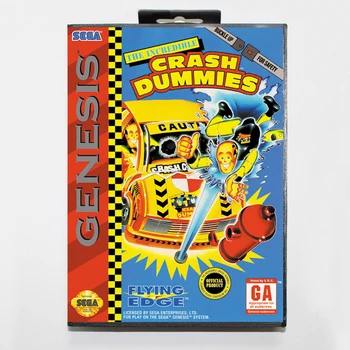 

Incredible Crash Dummies with Retail Box 16bit MD Game Card For Sega Mega Drive/ Genesis